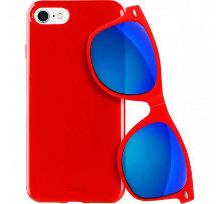 Puro Sunny Kit Gift Set - Plasma Case iPhone 7 + Folding Sunglasses red