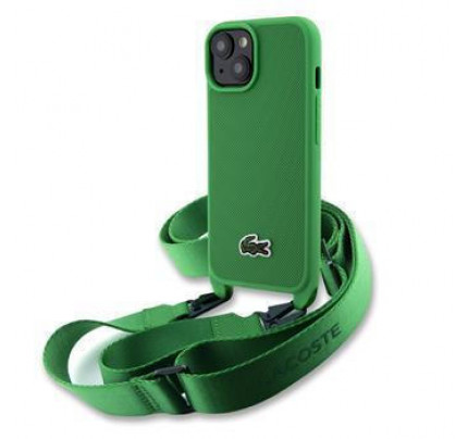 Lacoste Iconic Petit Pique Crossbody Woven Logo Case for iPhone 15 Green
