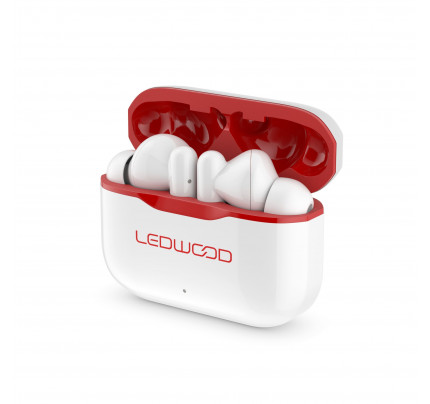 Ledwood Capella In-ear Bluetooth Handsfree Λευκό LD-T06-WH/RED
