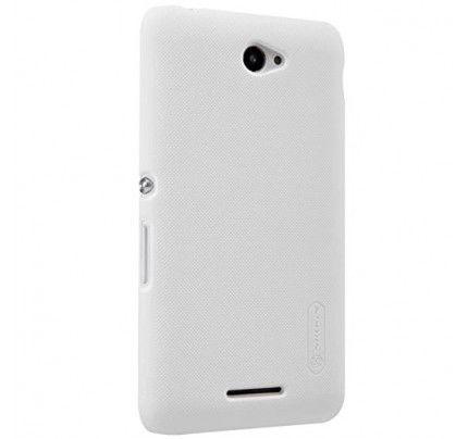 Θήκη Nillkin Super Frosted Back Cover για Sony Xperia E4 White+Φιλμ Προστασίας Οθόνης