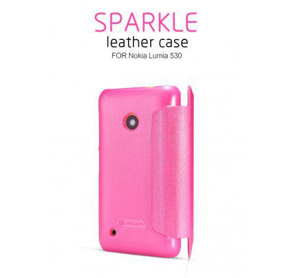 Θήκη Nillkin Sparkle Folio για Nokia Lumia 530 ροζ χρώματος