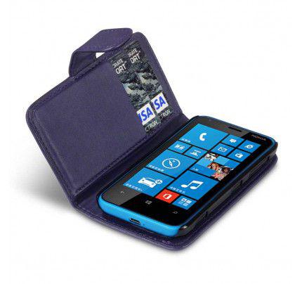 Θήκη για Nokia Lumia 620 Leather  Wallet Case Purple