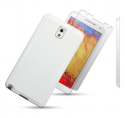 Θήκη TPU Gel για Samsung Galaxy Note 3 N9005 Solid White+Φιλμ Προστασίας Οθόνης 