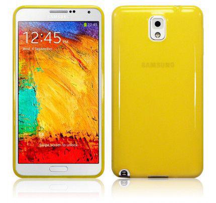 Θήκη TPU Gel για Samsung Galaxy Note 3 N9005 Yellow+Φιλμ Προστασίας Οθόνης 