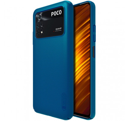 Nillkin Super Frosted Shield Matte cover case for Xiaomi Poco M4 Pro 4G Peacock Blue