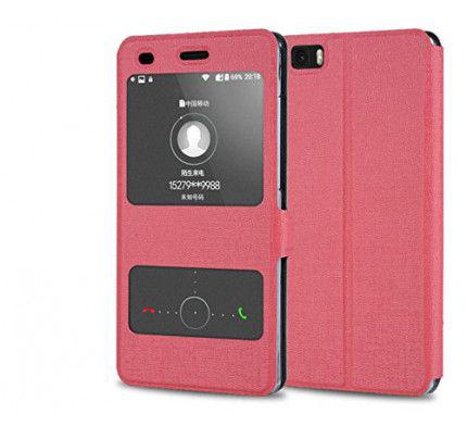 Θήκη Pudini Book S-View για Huawei P8 Lite pink