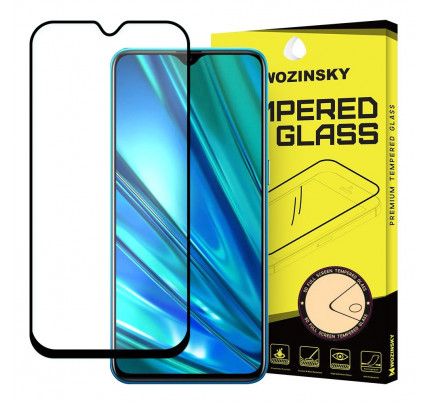 Wozinsky Tempered Glass Full Glue Super Tough Full Coveraged with Frame Case Friendly for Realme 5 Pro black