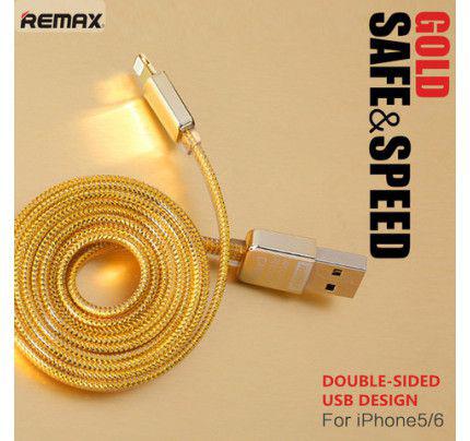 Remax Safe and Speed Data Cable 1m Gold for iPhone 5/5S/6/6 Plus 