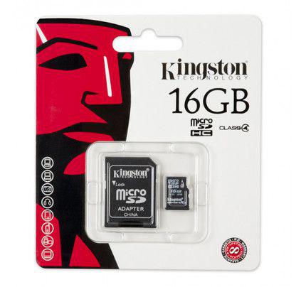 Kingston microSDHC 16GB Class 4 with Adapter