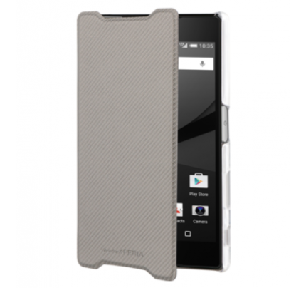 Sony Xperia Z5 Slimline Standing Book Cover Case - Silver-Officially Licensed (SMA5160S)