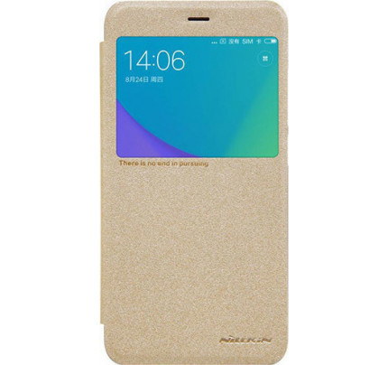 Θήκη Nillkin Sparkle Folio S View για Xiaomi Redmi Note 5A Prime χρυσού χρώματος