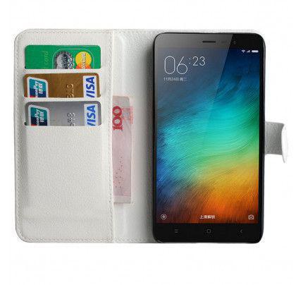 Θήκη OEM Wallet για Xiaomi Redmi Note 3 ( stand ,θήκες για κάρτες,χρήματα) λευκού χρώματος