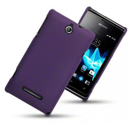 Θήκη για Sony Xperia E C1505 Rubberised Hard Cover Purple+ Φιλμ προστασίας οθόνης